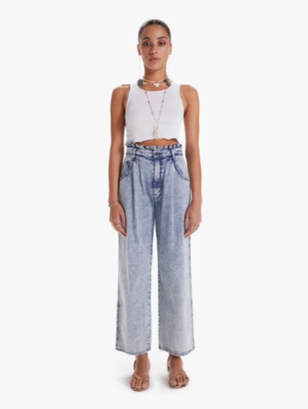 MOTHER The Ruffle Greaser Ankle Jeans